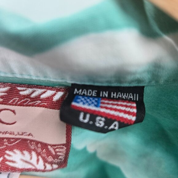 Vintage RJC Hawaiian Aloha Shirt Woody Cars Palms 100% Cotton Button Down 2xl - Picture 15 of 16